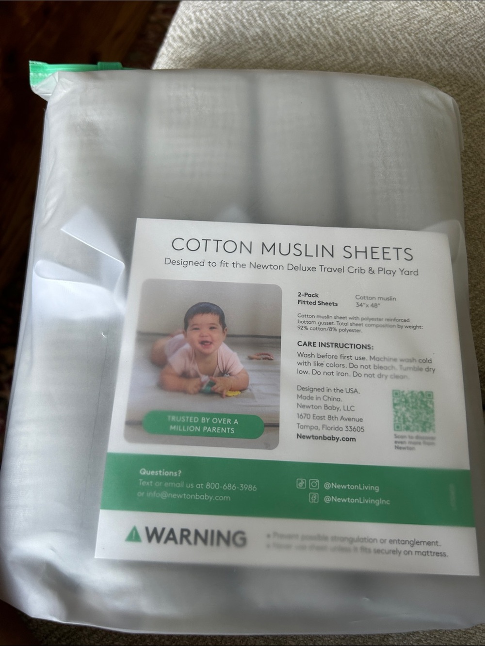 Newton Cotton Muslin Fitted Sheets - White
